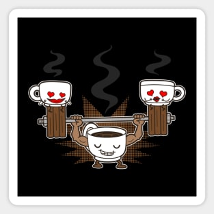 Strong Coffee Funny Bodybuilder Coffee Cartoon Gift For Coffee Lovers Magnet